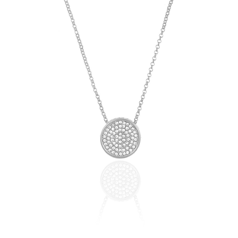 Belle & Beau Cameo Pave Silver Disc Necklace | Virgin Atlantic Duty ...